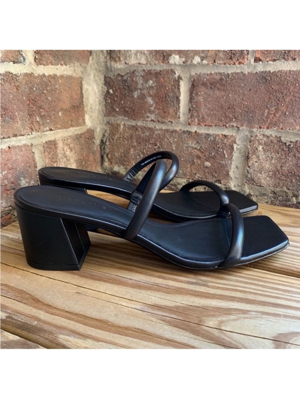 Everlane Shoes 7 Double Strap Heel Sandal Black - Picture 10 of 12